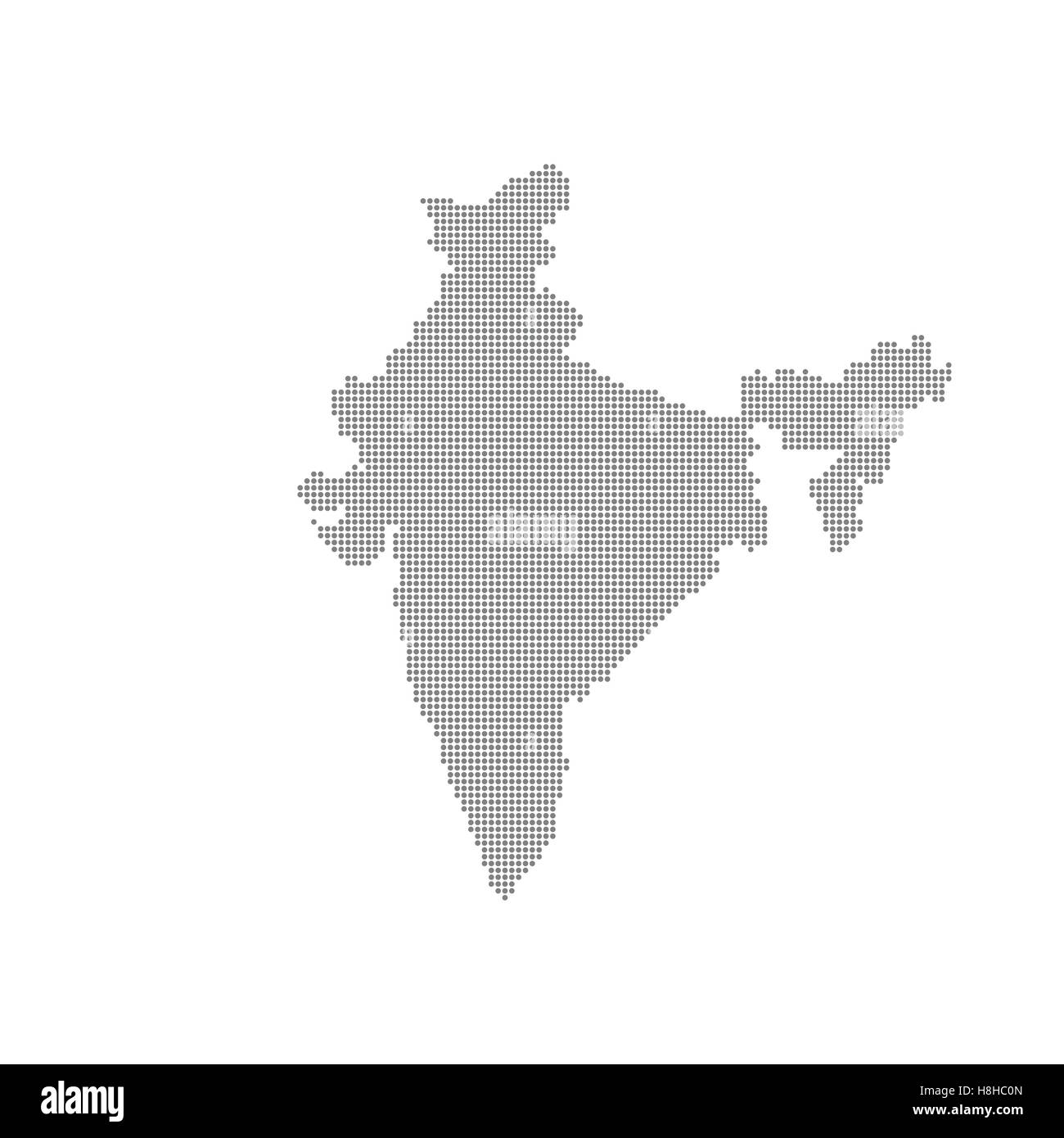 Mappa dei grigi in India nel punto . Illustrazione Vettoriale Illustrazione Vettoriale