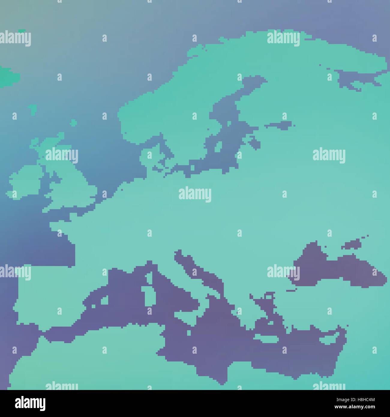 Mappa Europa nel punto su sfondo blu . Illustrazione Vettoriale Illustrazione Vettoriale