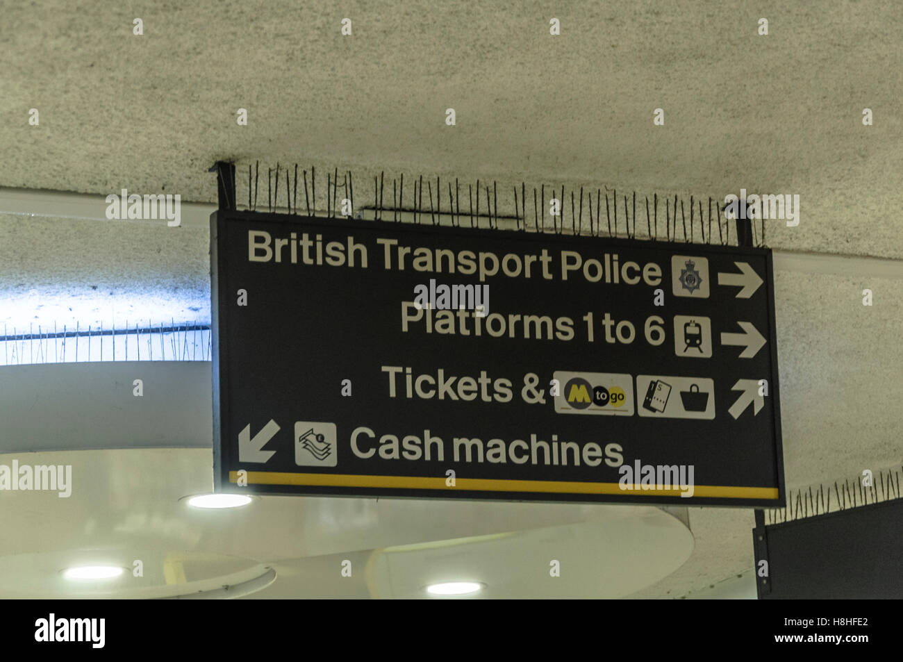 La British Rail informazioni sospiro a Southport stazione in Merseyside. Foto Stock