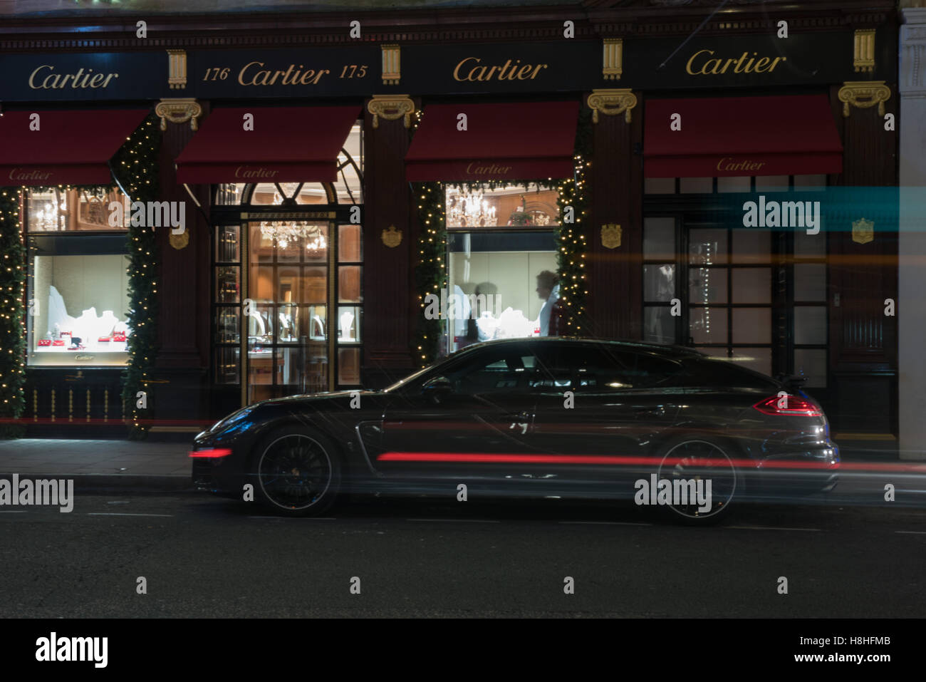Shop di natale decorazione,Cartier Londra Foto Stock
