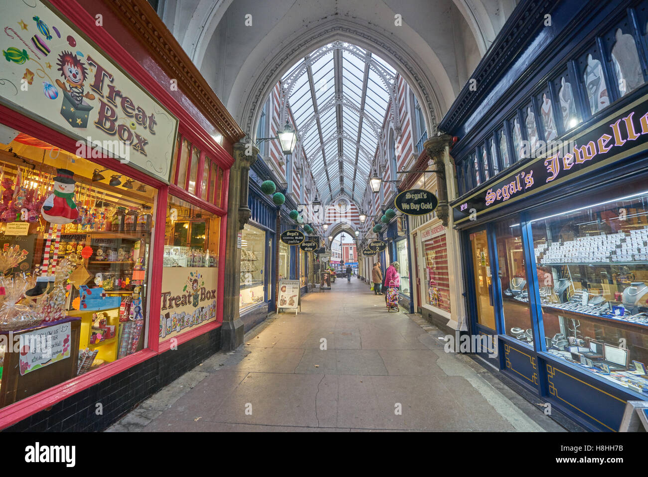 Victorian shopping arcade scafo. Foto Stock