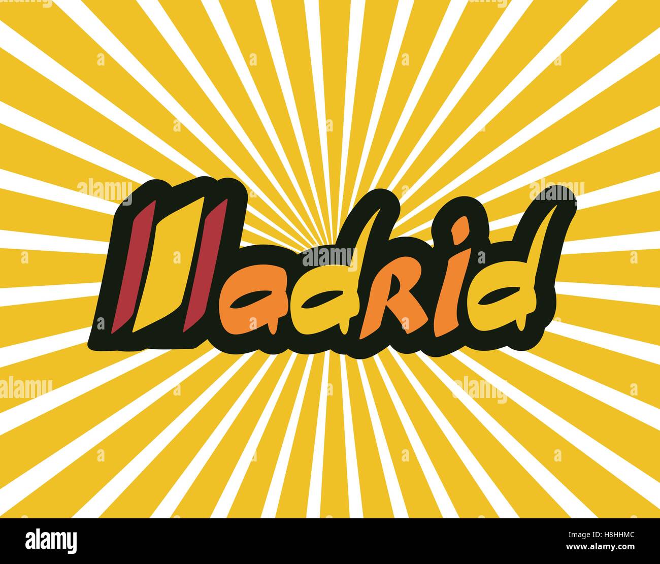 Madrid scritte a mano il testo abstract illustrazione vettoriale Illustrazione Vettoriale