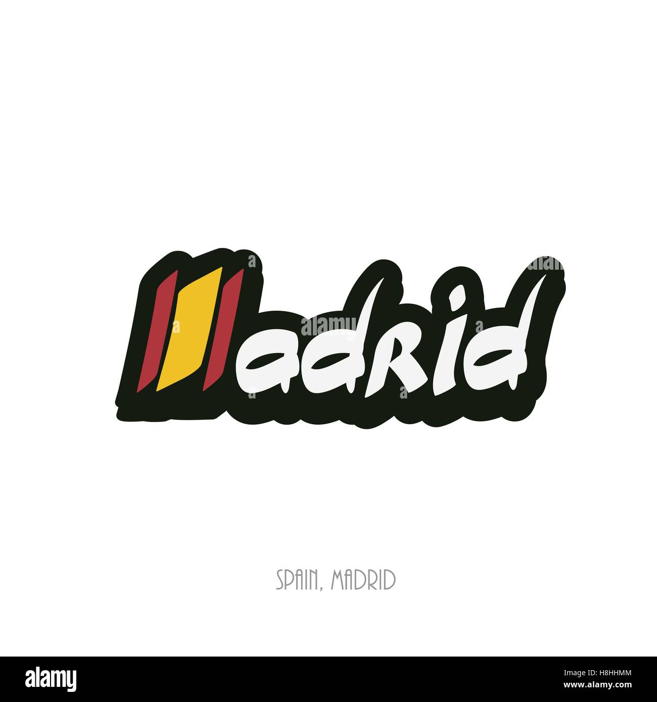 Madrid scritte a mano il testo abstract illustrazione vettoriale Illustrazione Vettoriale