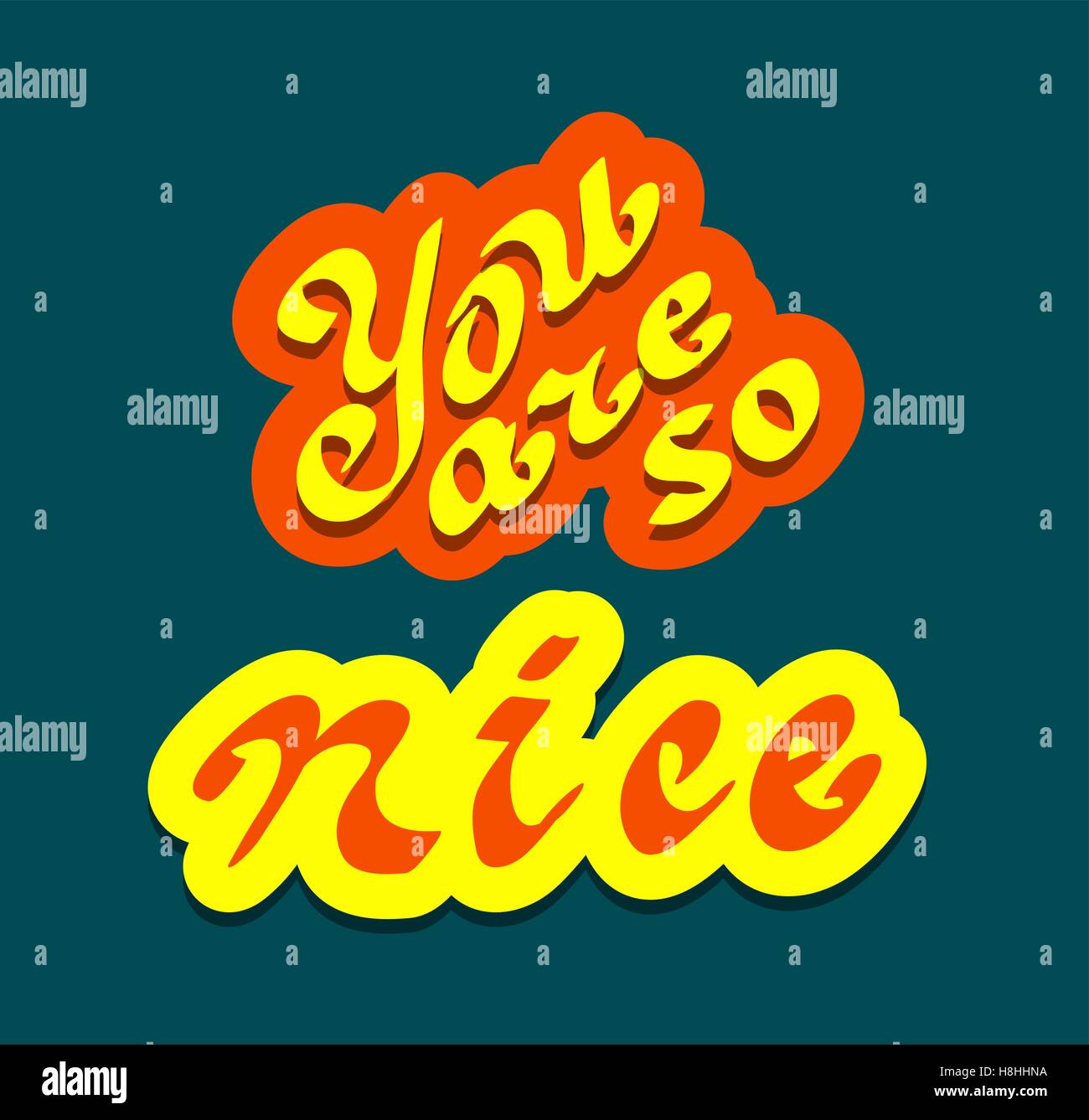 Si sono così bella citazione disegnati a mano caratteri di testo. La calligrafia modello romantica per la carta, stampa etichetta, badge, cartolina, Valentin Illustrazione Vettoriale