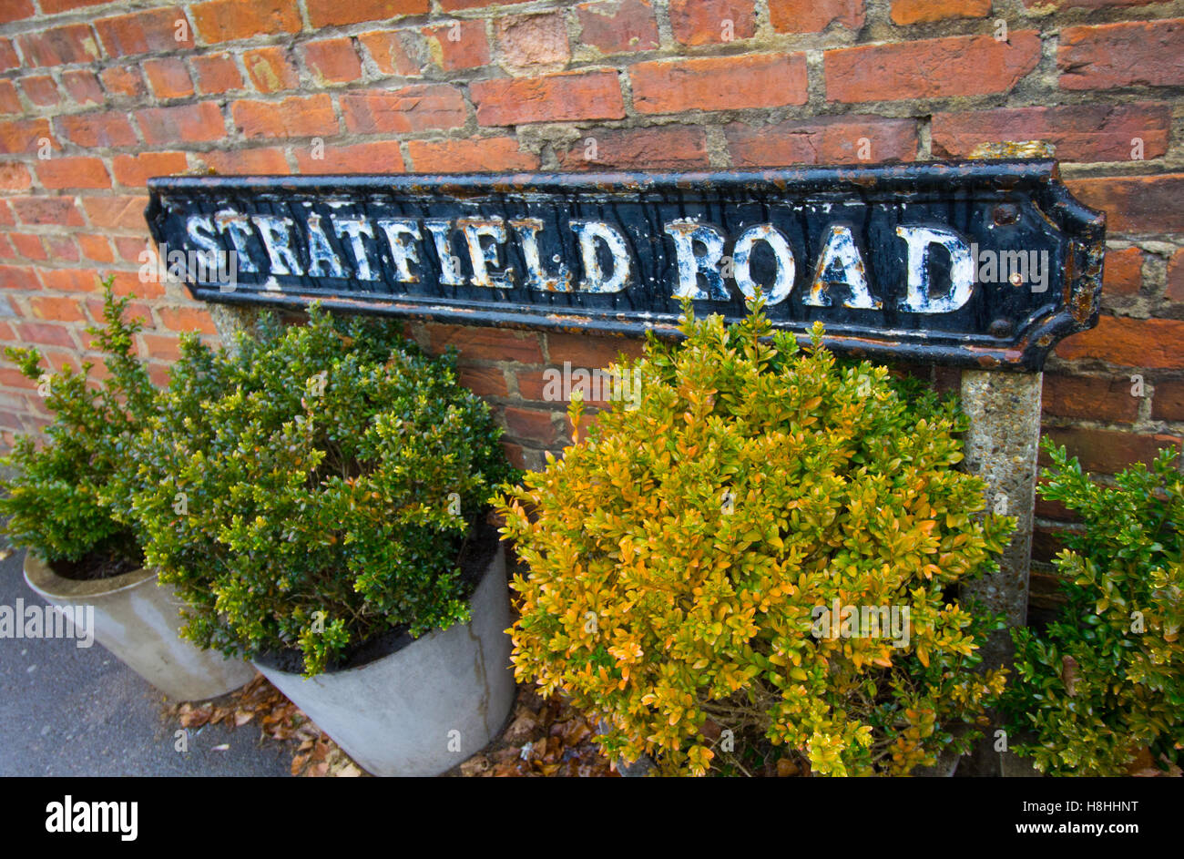 A Stratfield strada segno, Oxford, Oxfordshire, Regno Unito Foto Stock