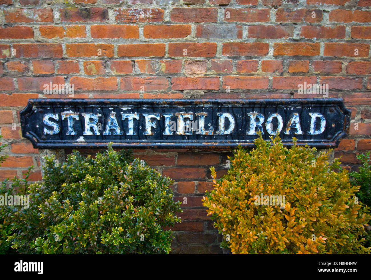 A Stratfield strada segno, Oxford, Oxfordshire, Regno Unito Foto Stock