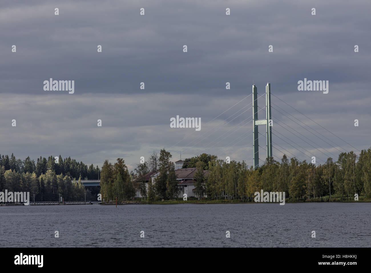 Heinola, Finlandia, autunno, lago, città di molti laghi, Foto Stock