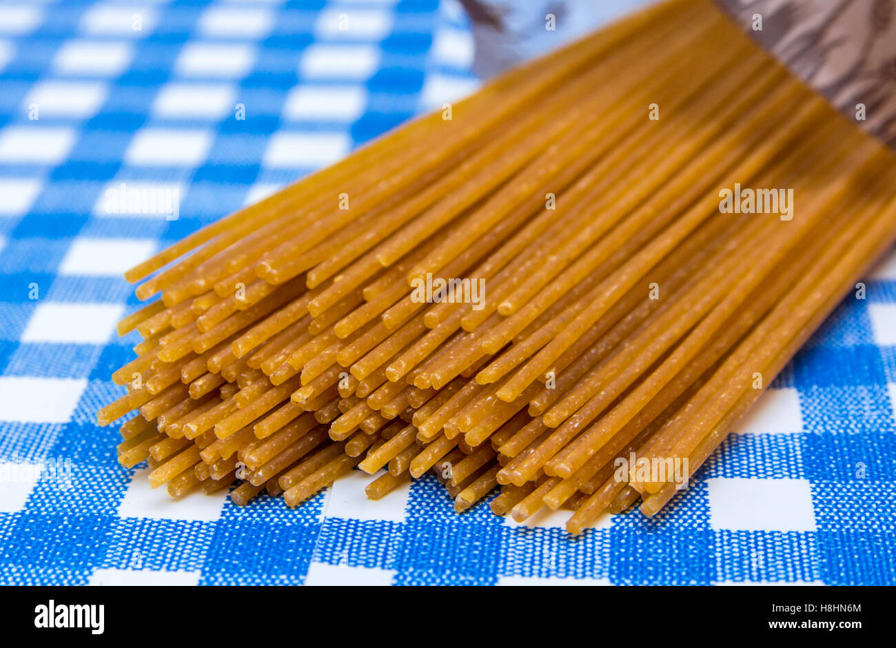 Fase organica essiccata integrali spaghetti Foto Stock
