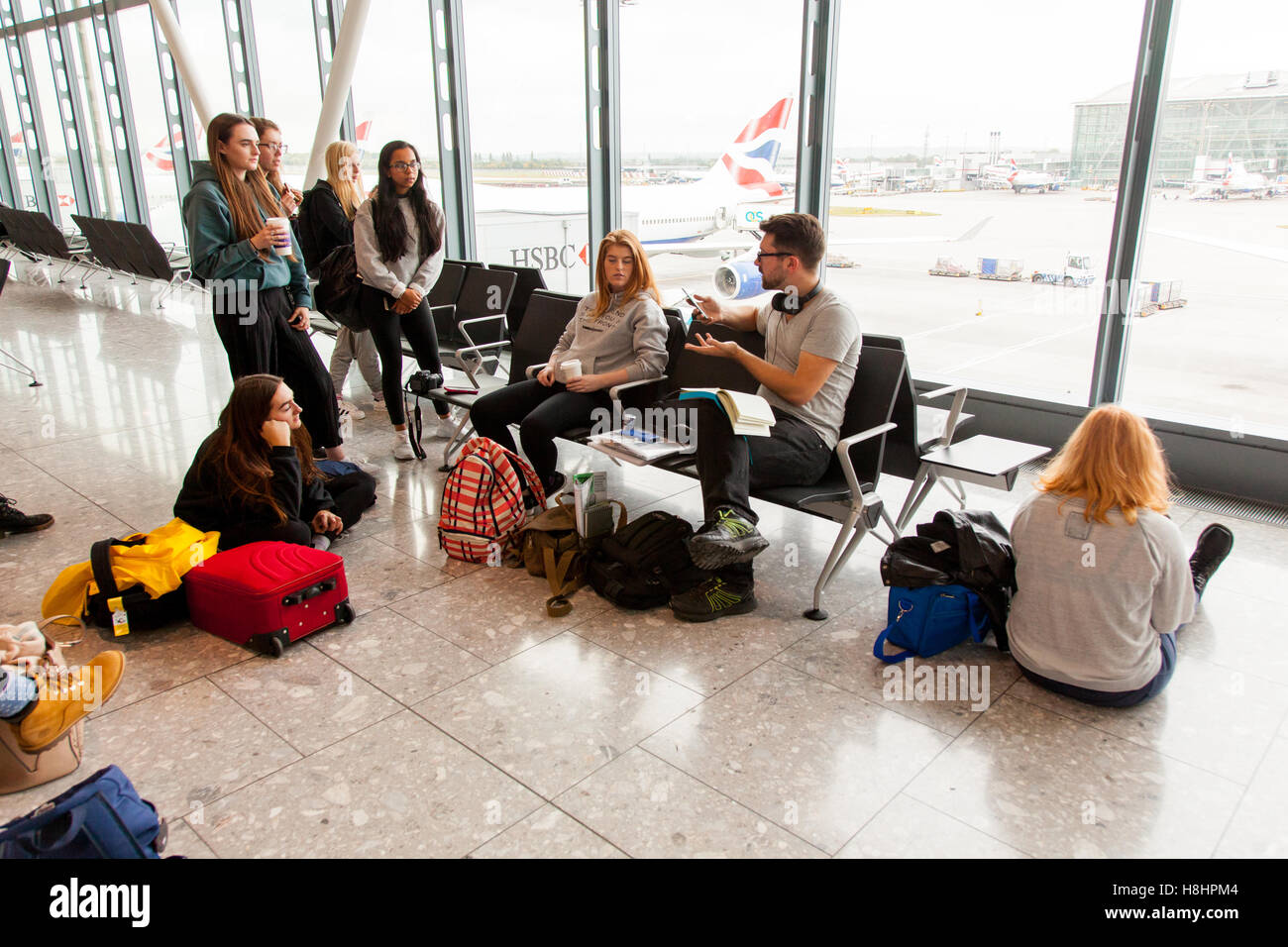 Il terminale 5, l'aeroporto di Heathrow di Londra, Inghilterra, Regno Unito. Foto Stock