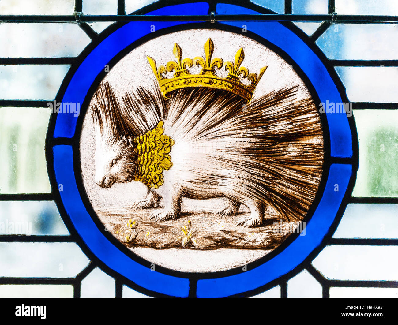 Uno dei royal stemmi nel castello di Blois Foto Stock