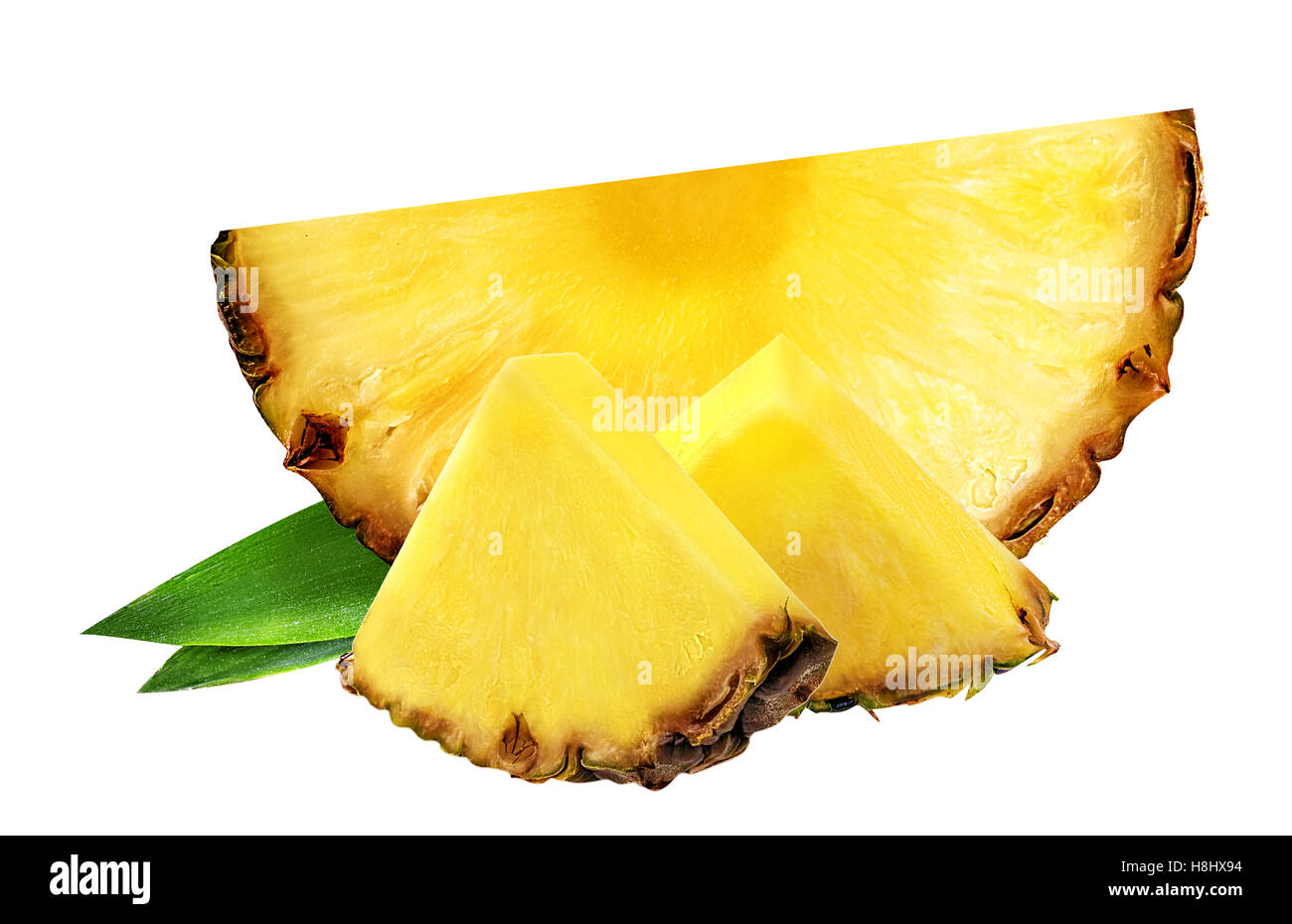 Ananas isolati su sfondo bianco Foto Stock