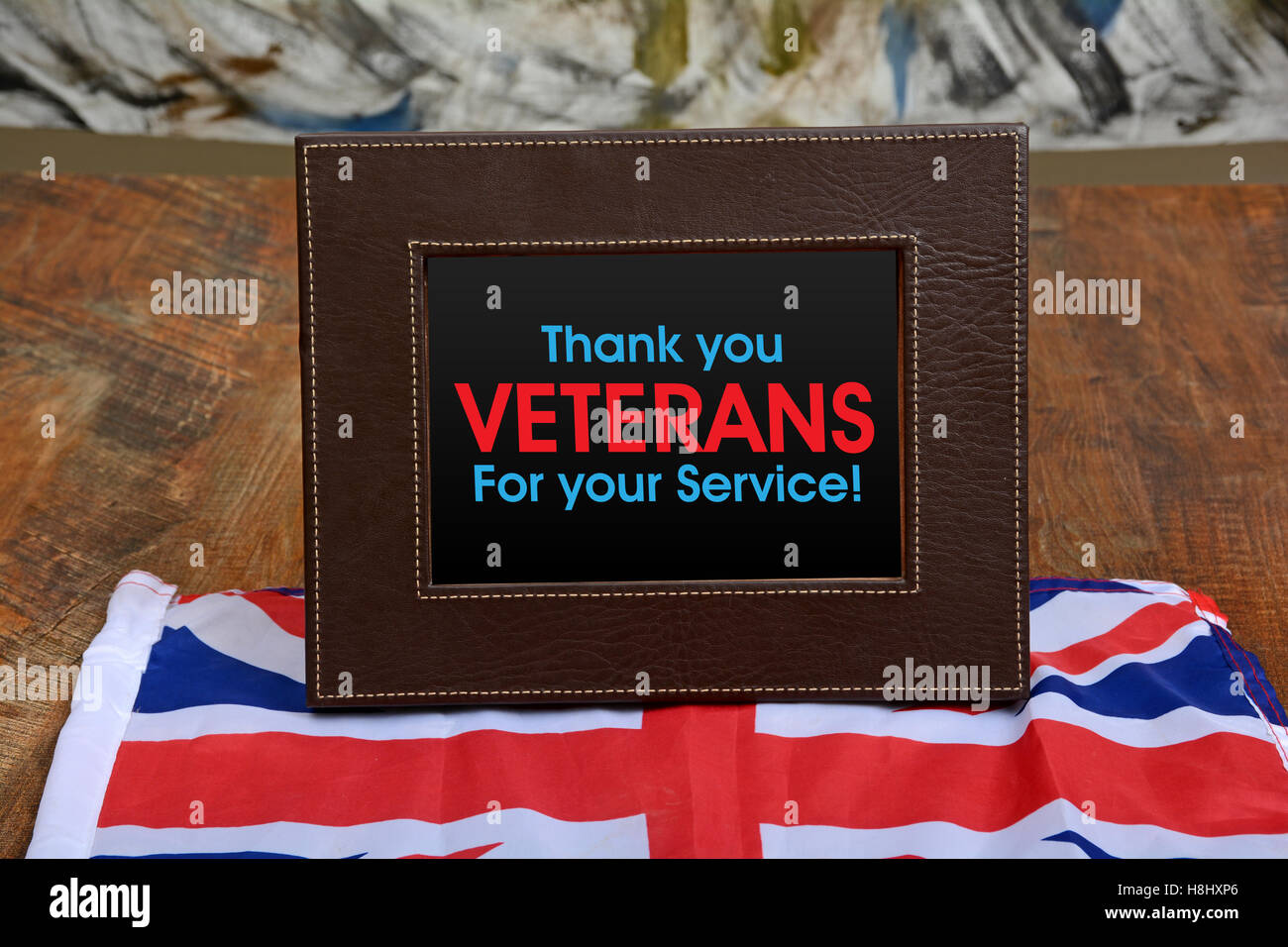 Ringrazio i veterani di biglietto di auguri per il Regno Unito per giorno del ricordo. Foto Stock