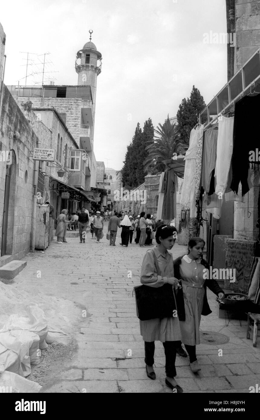 Israele la Via Dolorosa di Gerusalemme 1987 ambienti biblica Foto Stock