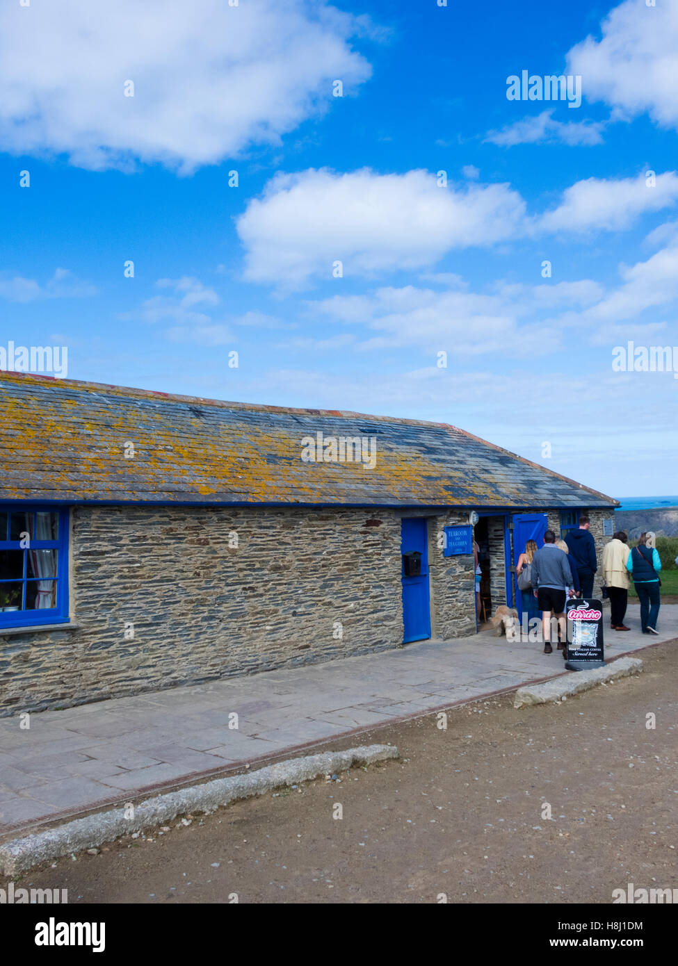 Cafe a Carnewas Point & Bedruthan Steps, North Cornwall, England, Regno Unito Foto Stock