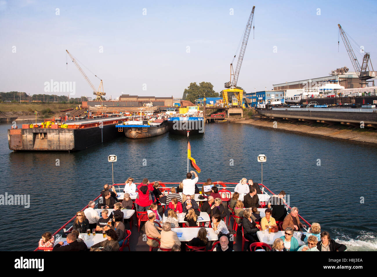 Germania, la zona della Ruhr, Duisburg, harbor tour. Foto Stock