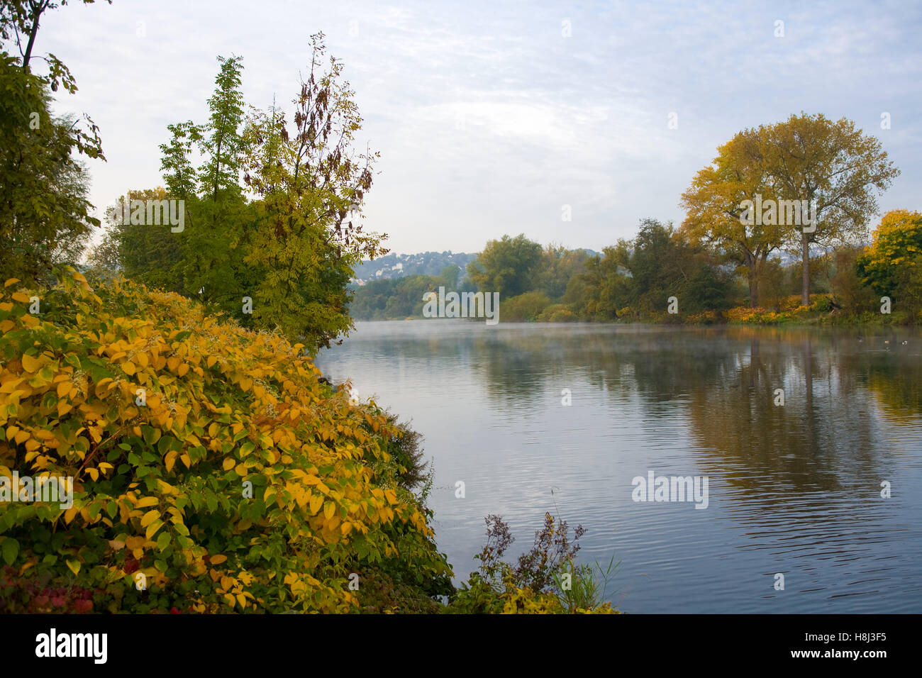 Germania, la zona della Ruhr, il fiume Ruhr in Wetter. Foto Stock