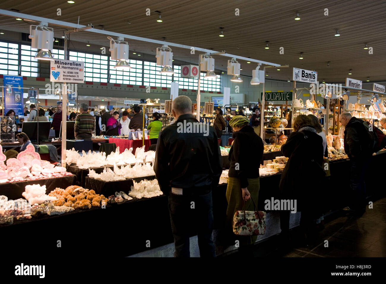Germania, la zona della Ruhr, Dortmund, fiera di minerali, fossili, gemme e gioielli presso il centro espositivo Westfalenhallen. Foto Stock