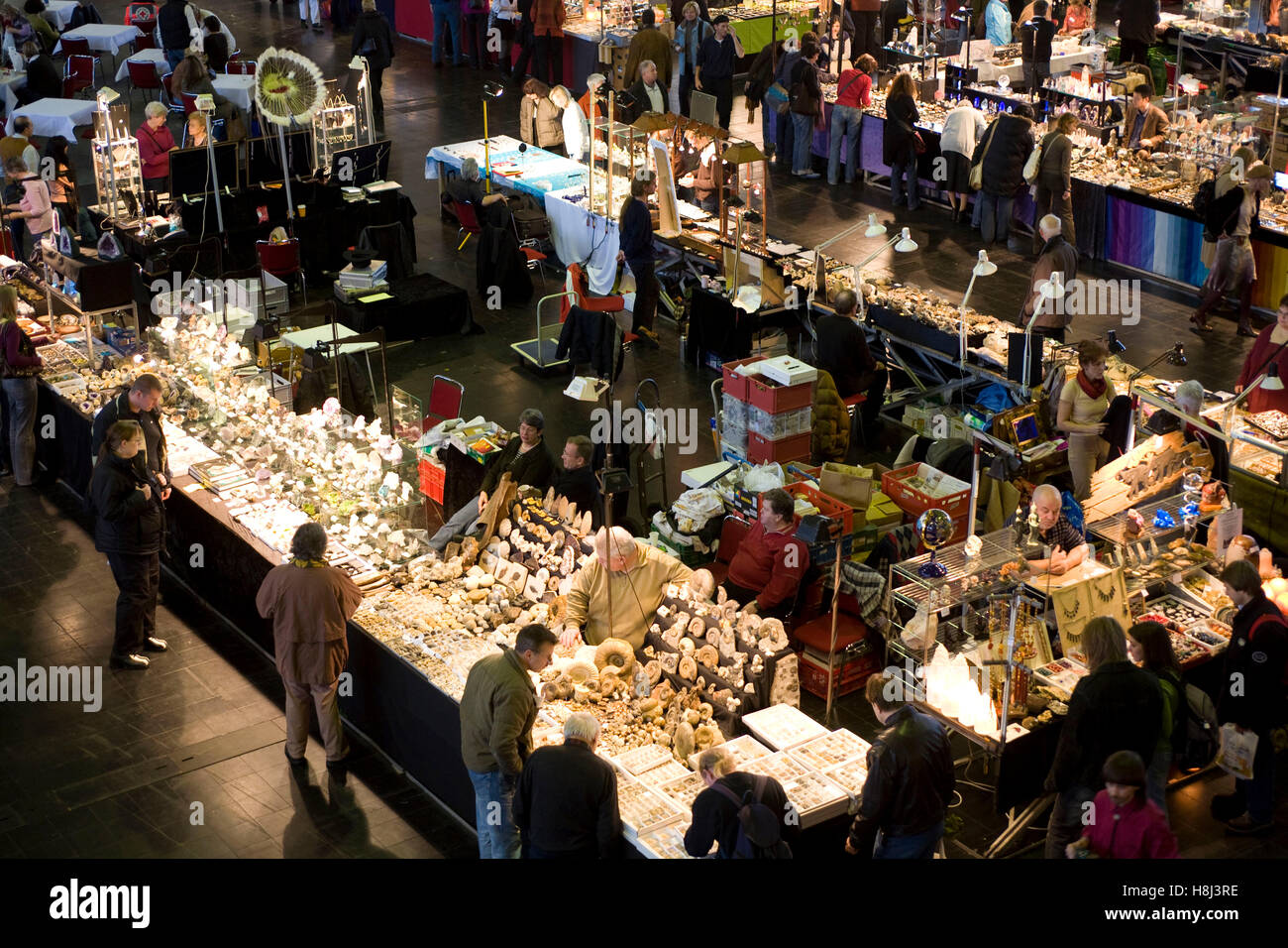 Germania, la zona della Ruhr, Dortmund, fiera di minerali, fossili, gemme e gioielli presso il centro espositivo Westfalenhallen. Foto Stock