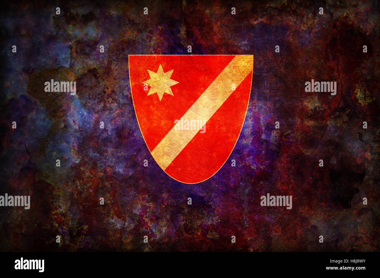 Vintage vecchia bandiera della regione Molise in italia Foto Stock