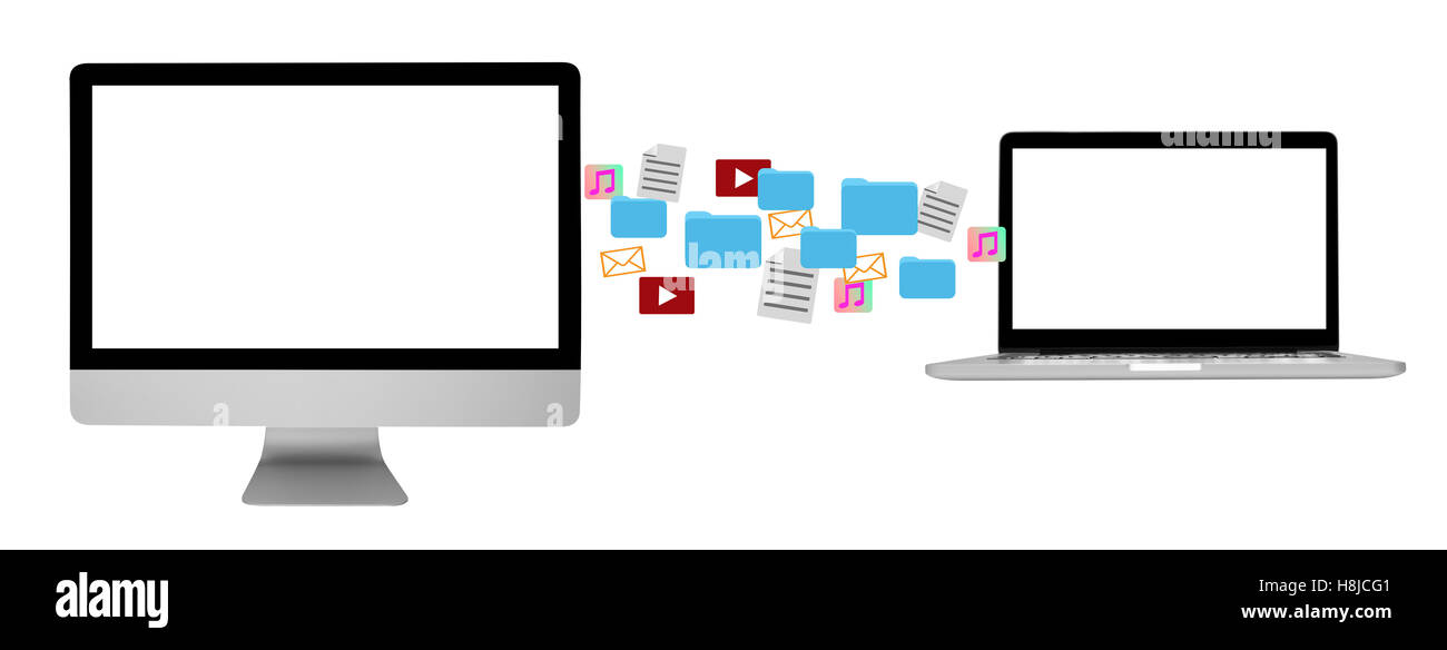 Condivisione di file tra dispositivi Foto Stock