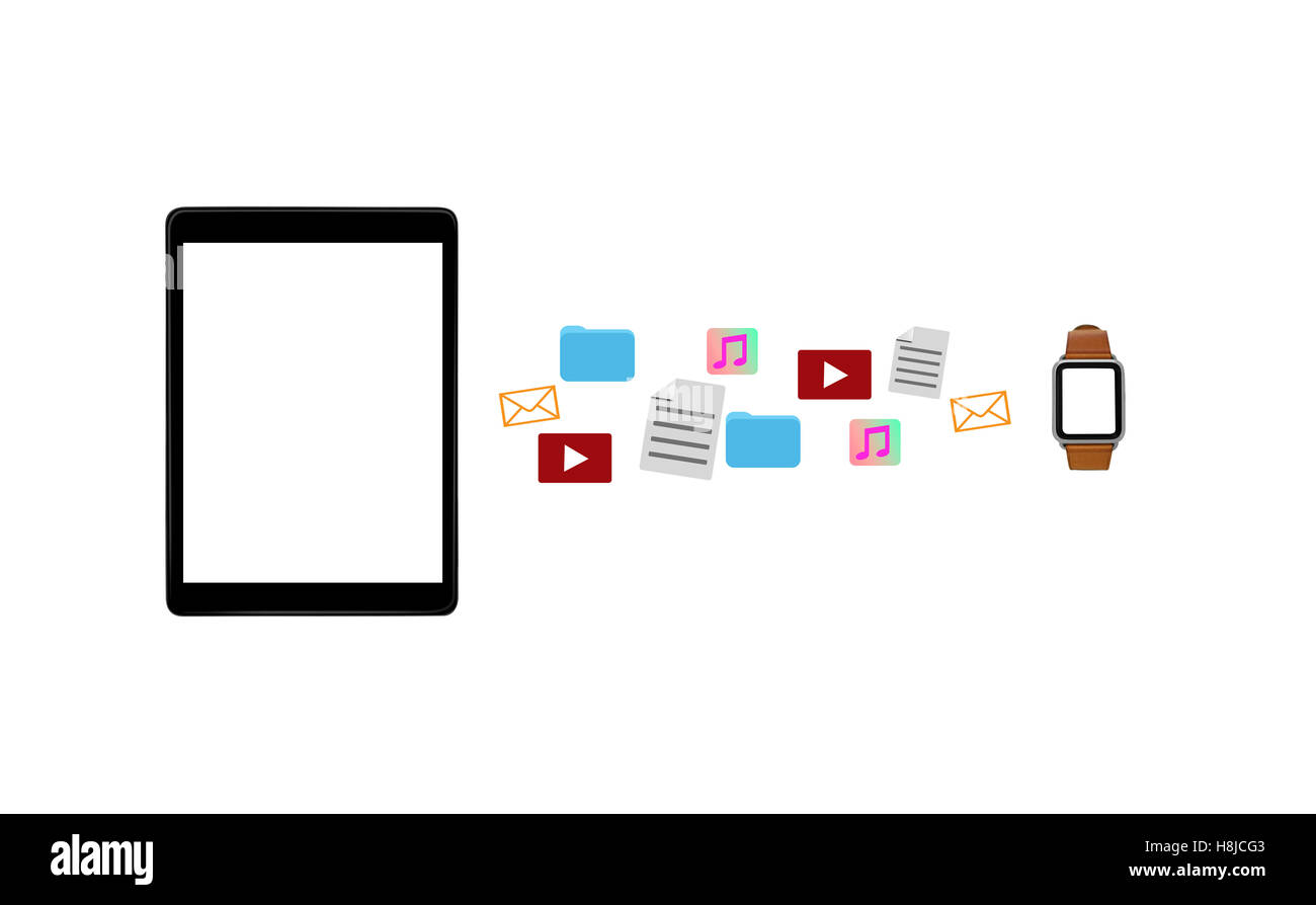 Condivisione di file tra dispositivi Foto Stock