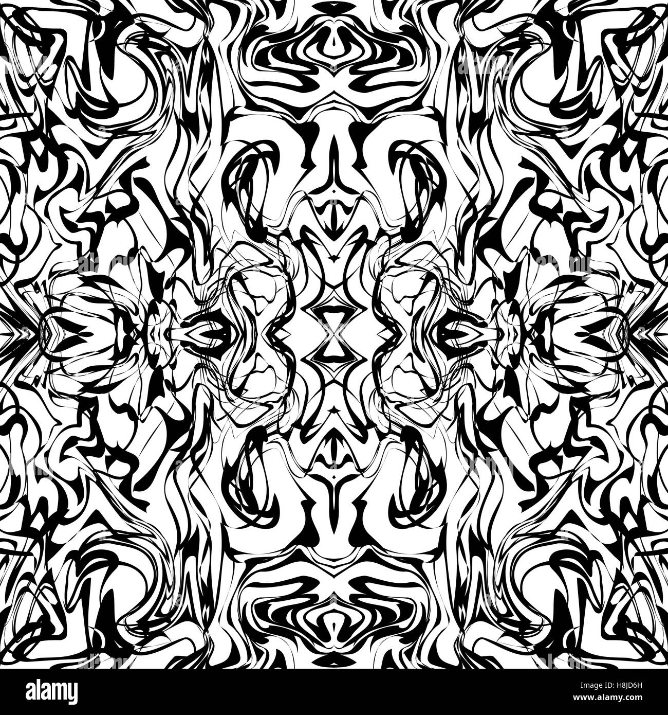 Arte astratta web irregolari di marmo modello di stampa in bianco e nero. Modello senza giunture. Vettore. Illustrazione Vettoriale