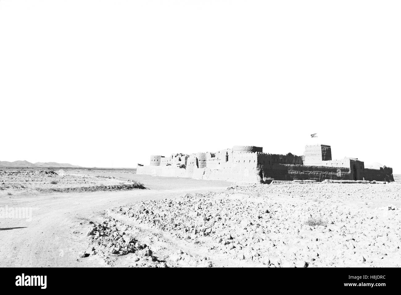 In Iran il vecchio castello vicino saryadz mattone e cielo Foto Stock