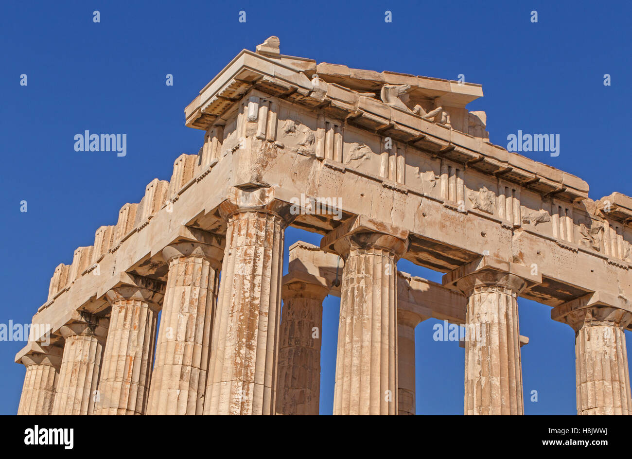 Il Partenone tempio sulla Acropoli di Atene, Grecia Foto Stock