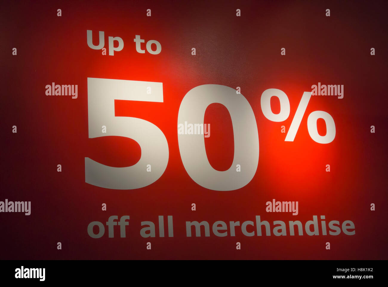 Segno sconto in negozio Foto Stock
