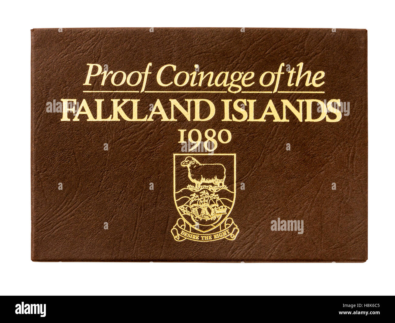1980 Prova di coniazione delle Isole Falkland, rilasciata dal Royal Mint Foto Stock