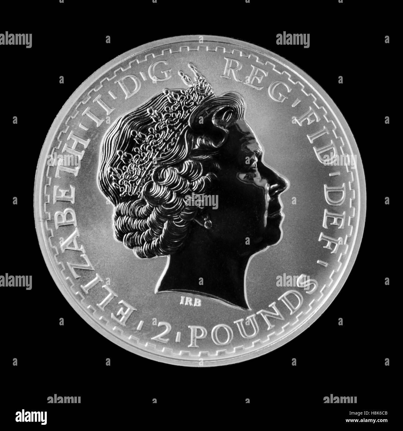 Royal Mint 1999 Brittania silver bullion £2, di monete emesse in una edizione limitata di 100.000 Foto Stock