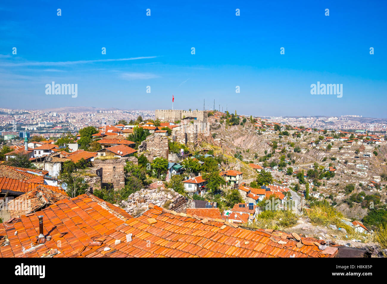 Il castello di Ankara a Ankara, la città capitale della Turchia Foto Stock