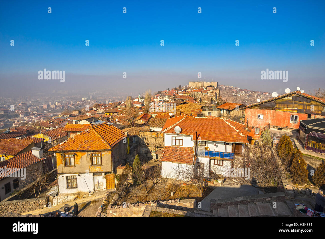 Il castello di Ankara a Ankara, la città capitale della Turchia Foto Stock