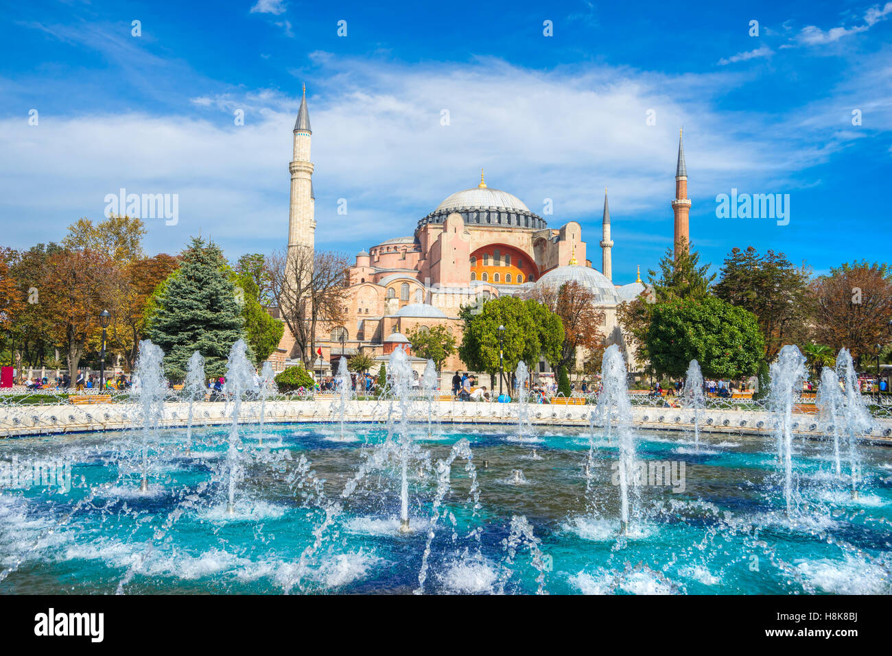 Hagia Sophia in Istanbul. Il famoso monumento di architettura bizantina. La Turchia. Foto Stock