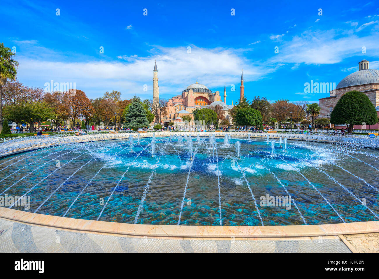 Hagia Sophia in Istanbul. Il famoso monumento di architettura bizantina. La Turchia. Foto Stock