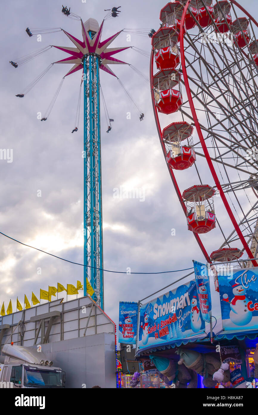 Nottingham Fiera d'oca è un viaggio annuale luna park durante la prima settimana di ottobre Foto Stock