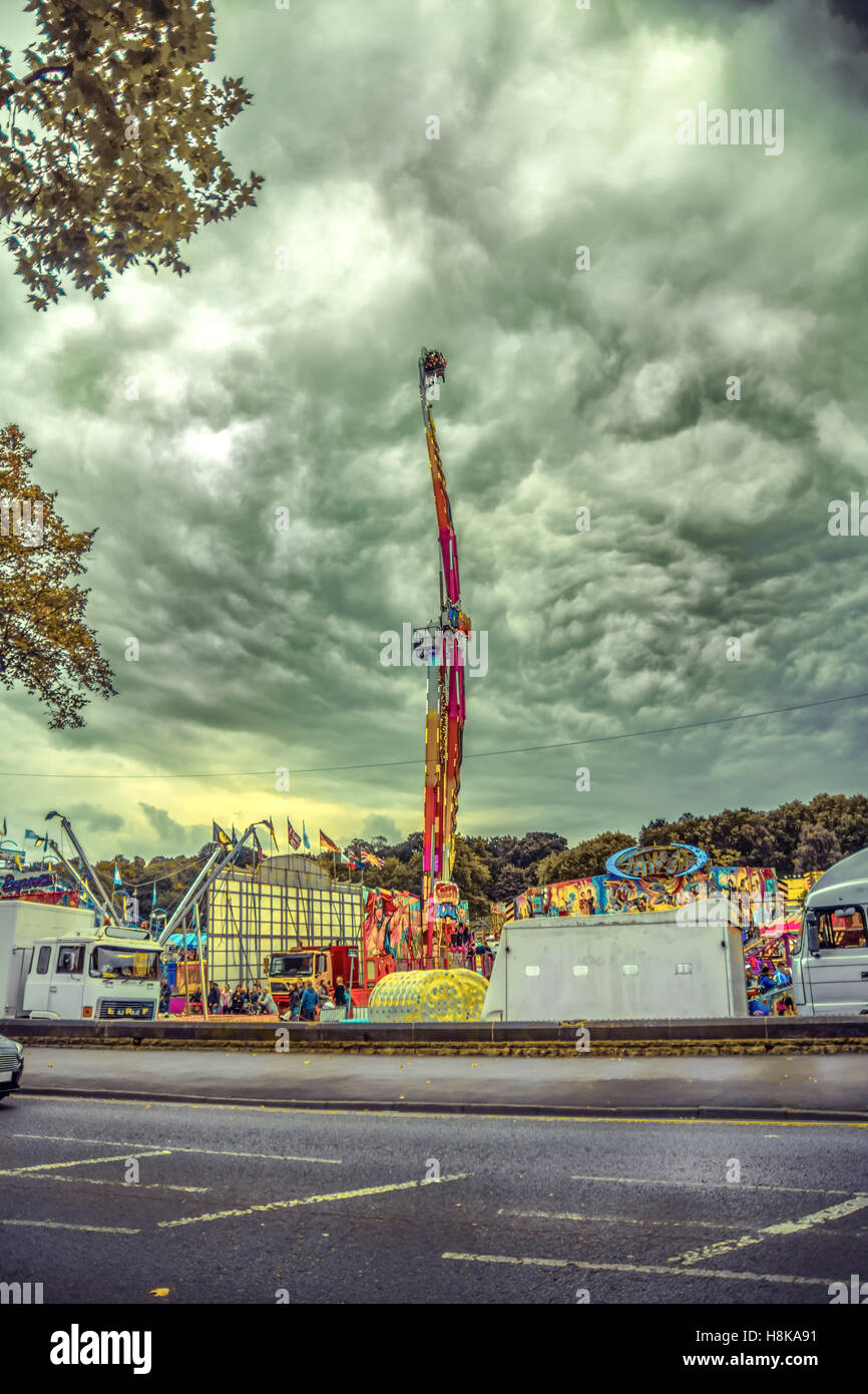 Nottingham Fiera d'oca è un viaggio annuale luna park durante la prima settimana di ottobre Foto Stock