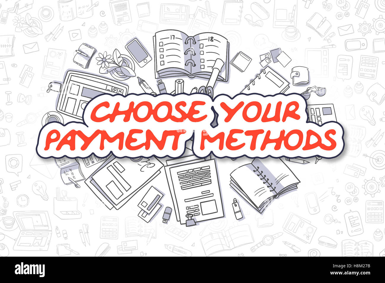 Scegli il tuo metodo di pagamento - Concetto di affari. Foto Stock