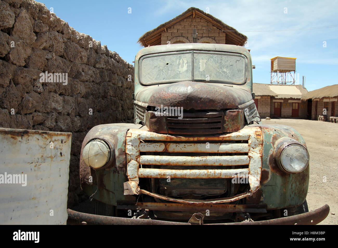 In villaggio al confine del Salar de Uyuni, Bolivia Foto Stock