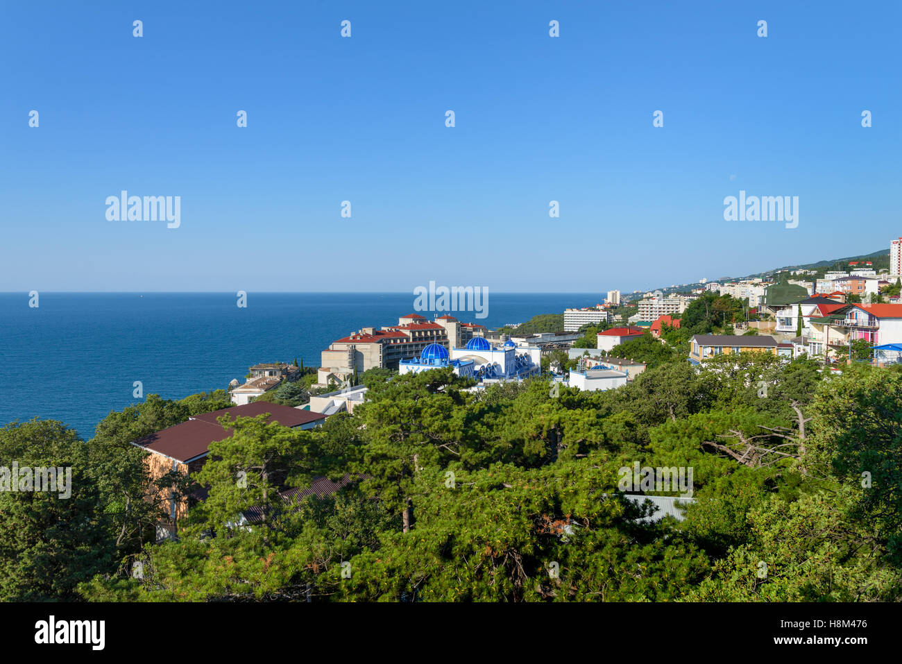 Città di mare, una vista superiore Foto Stock