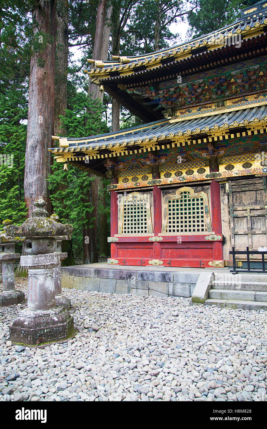 Vista al Santuario Toshogu in Nikko, Giappone Foto Stock