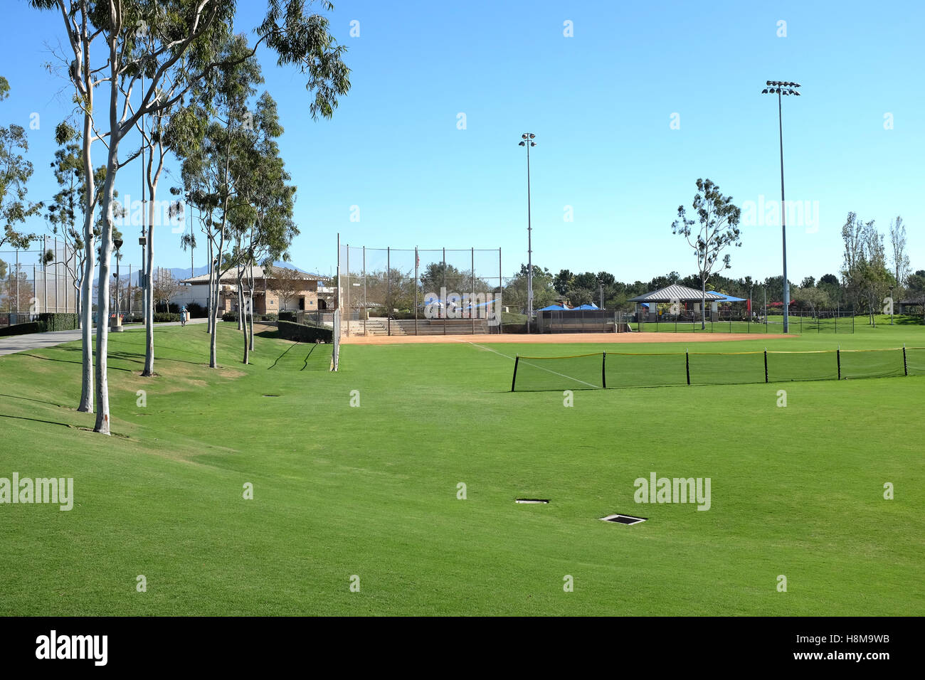 Campo di Softball presso il colonnello Bill Barber Marine Corps Memorial Park. Il parco dispone di 4 softball / tutto-scopo campi Foto Stock