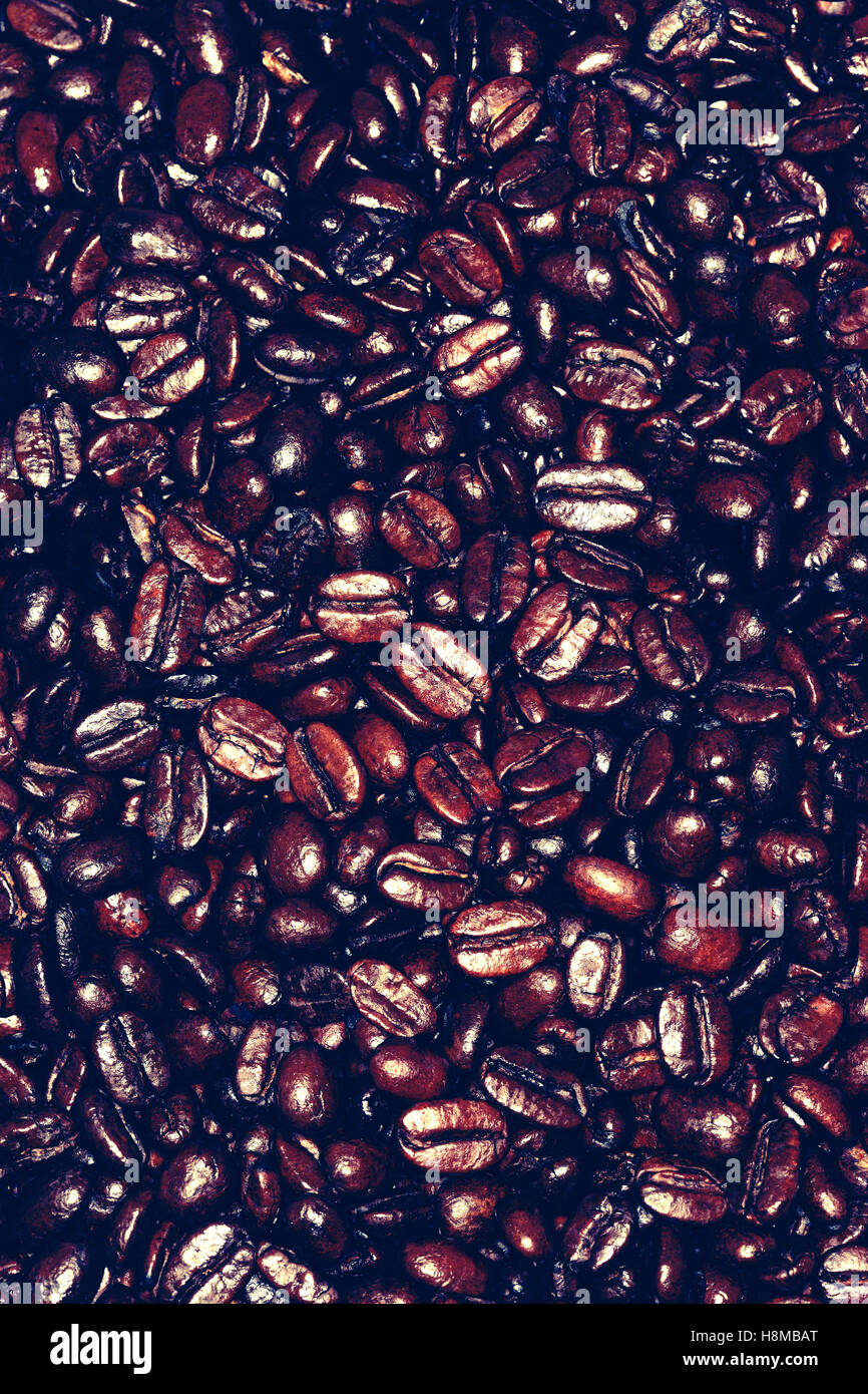 Close-up sul caffè in grani, full frame Foto Stock