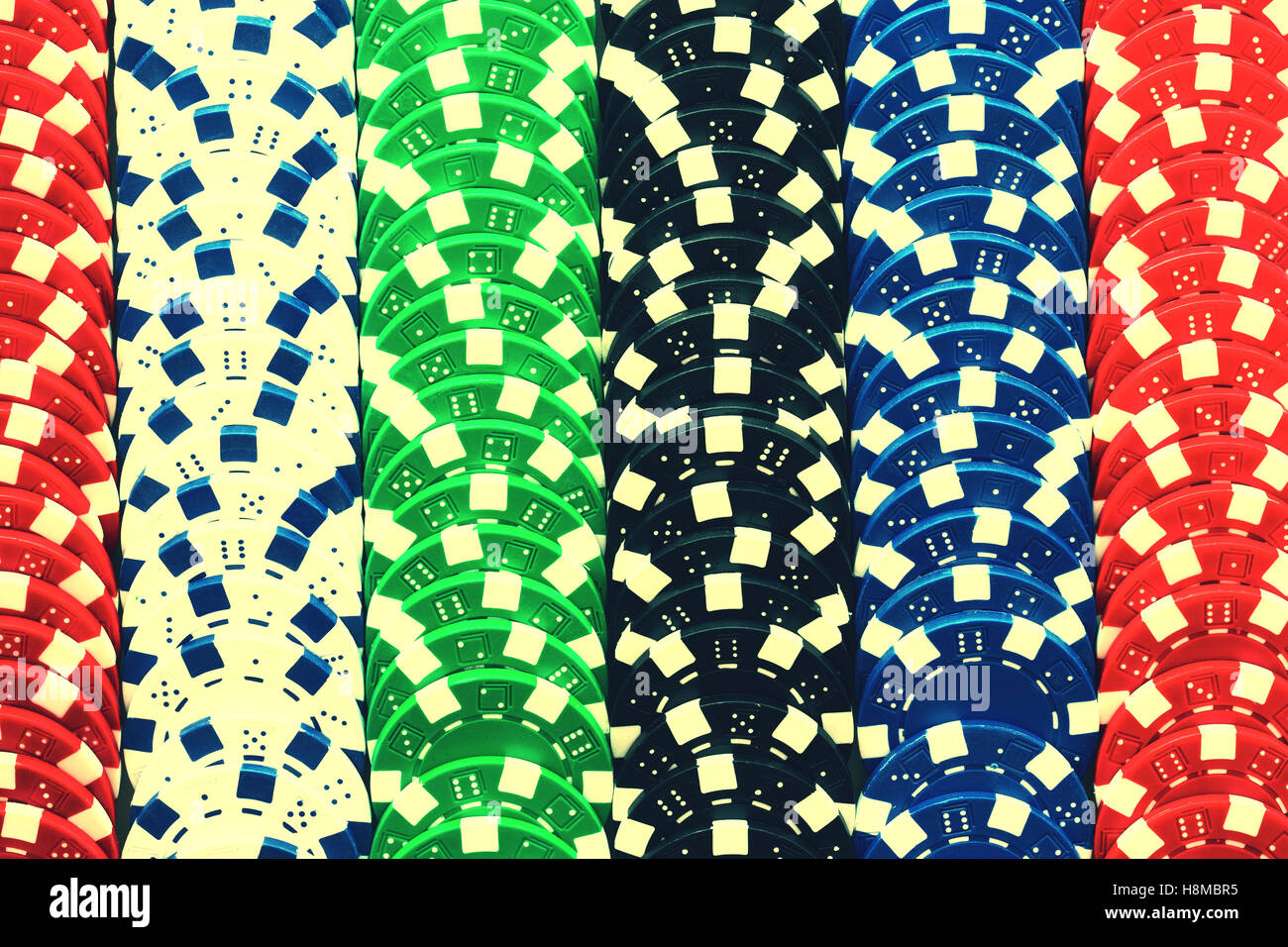 Fiches da poker Foto Stock