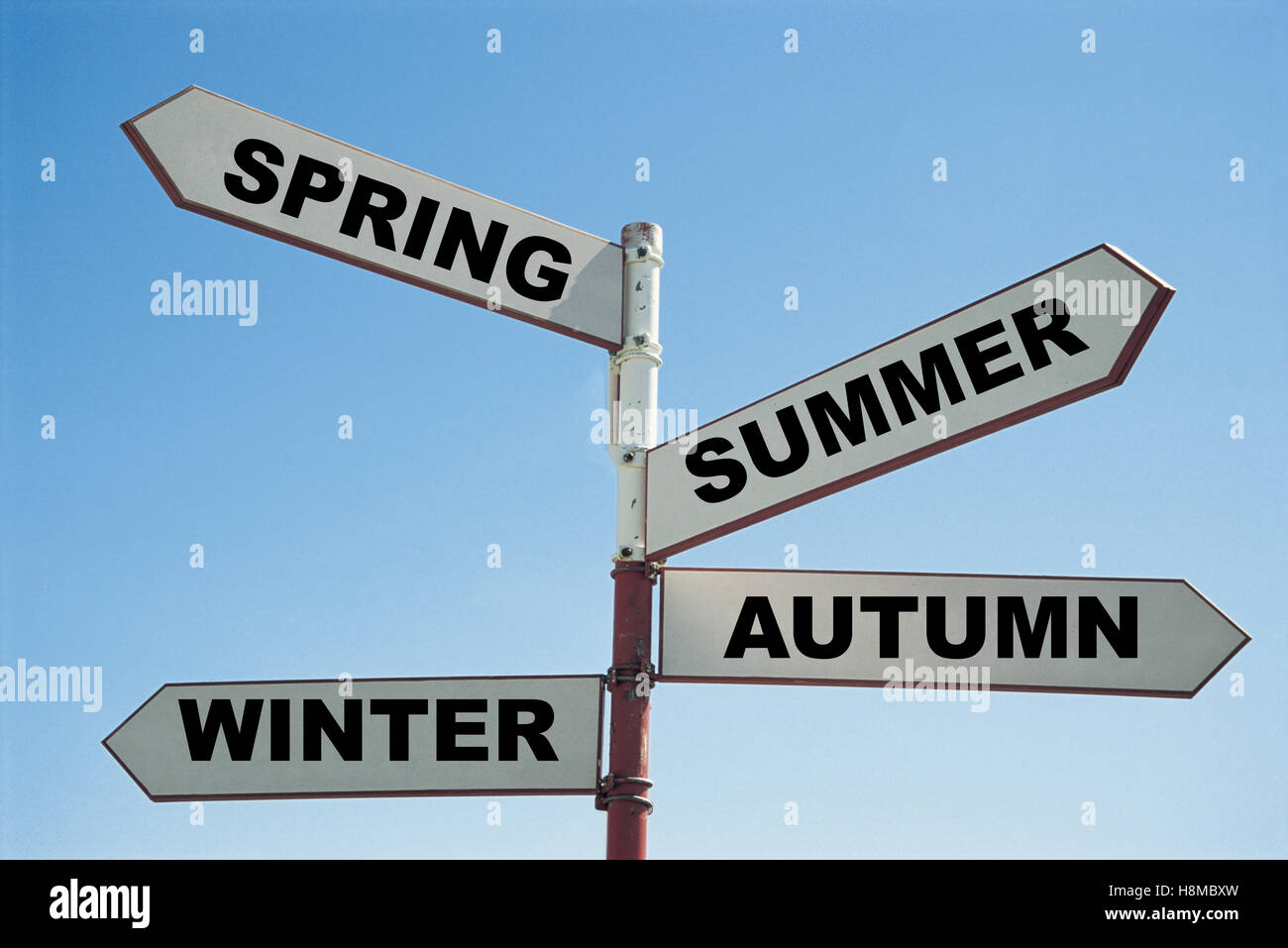 Four Seasons segno Post Foto Stock