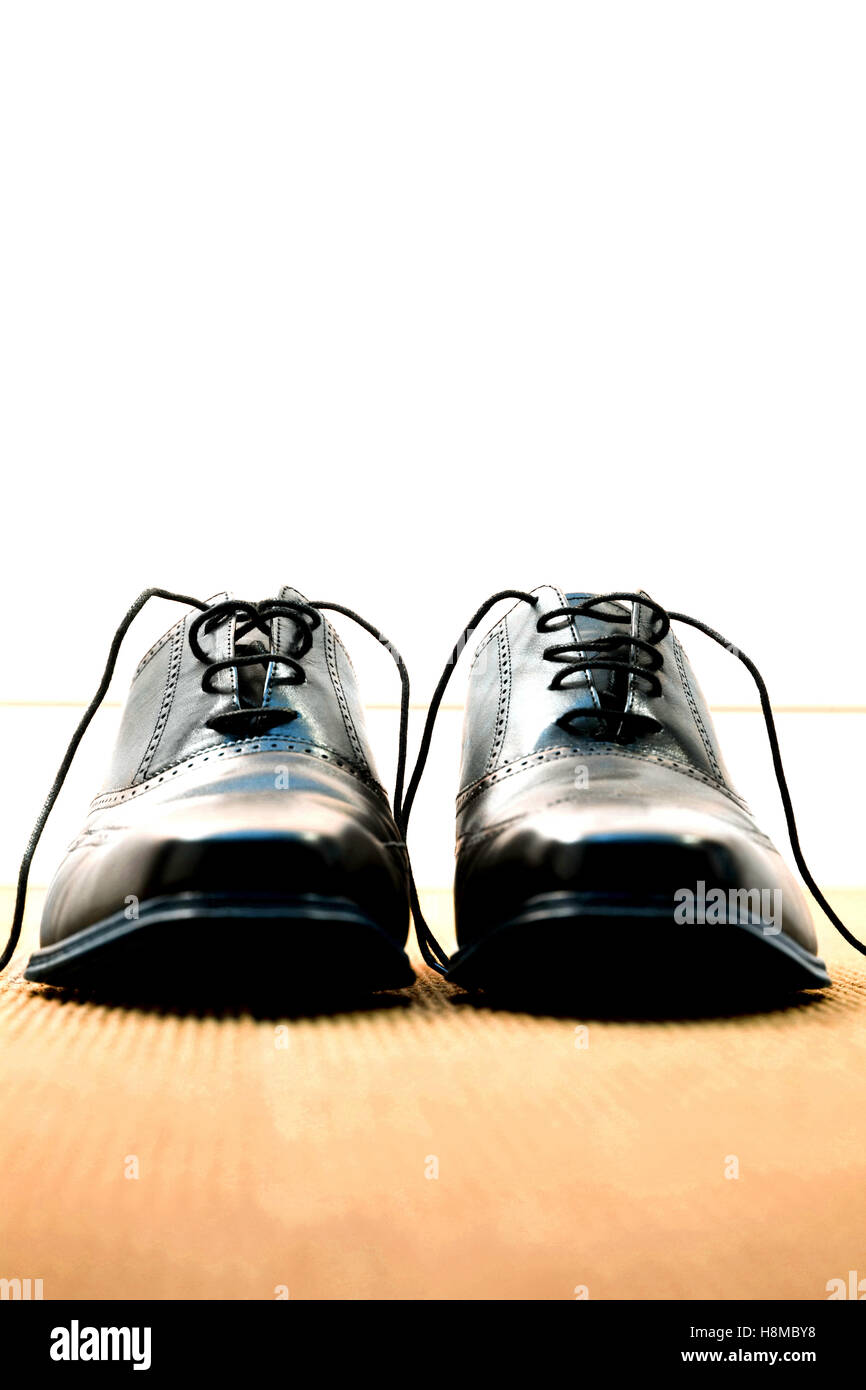 Nero scarpe business Foto Stock