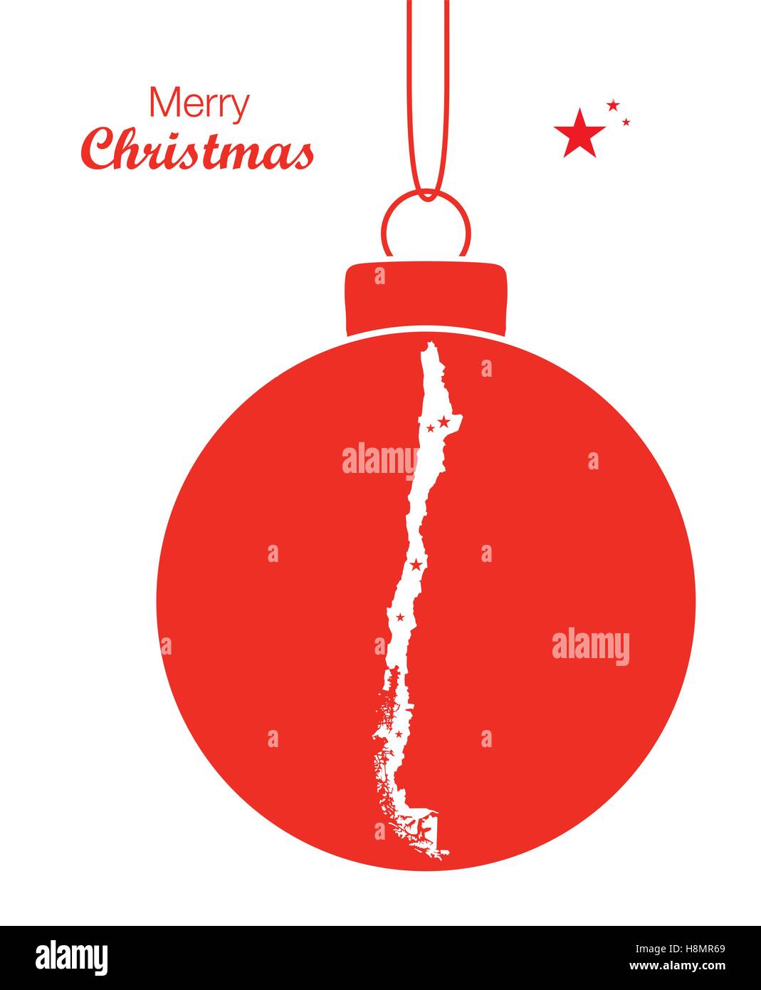 Buon Natale Mappa Cile Illustrazione Vettoriale