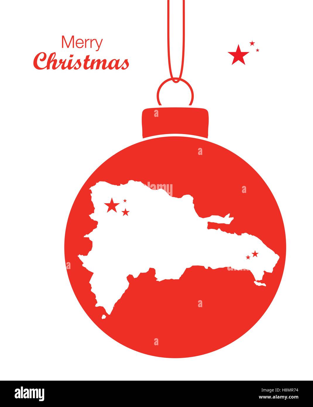 Buon Natale Mappa Repubblica Dominicana Illustrazione Vettoriale