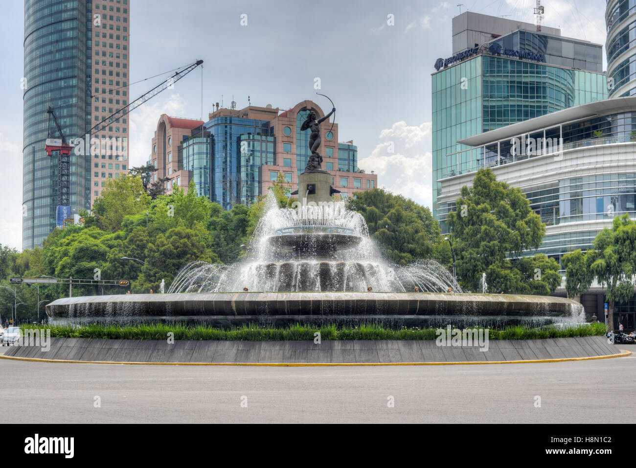 Città del Messico, Messico - 3 Luglio 2013: Diana Cazadora 'Hunter' Fontana, situato in Paseo de la Reforma. Questa è una delle ico Foto Stock