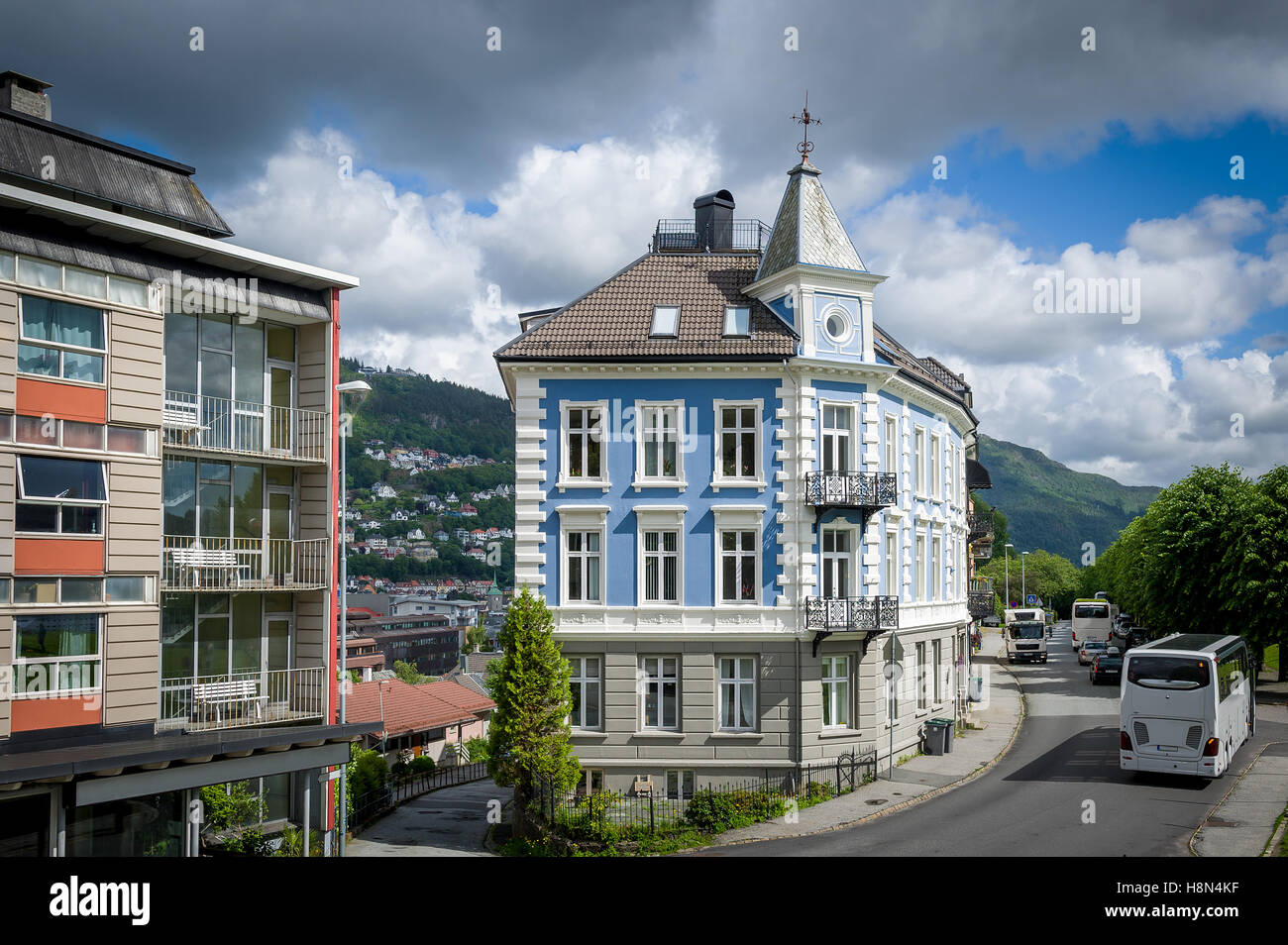 Bergen strade cittadine, Norvegia Foto Stock